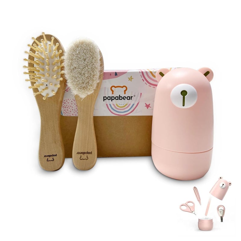 PapaBear Baby Nail Clippers Set with Cute Case, Infant Fingernail and Toenail File Kit for Newborn Manicure and Pedicure, New Mom Grooming Gift - Image 1